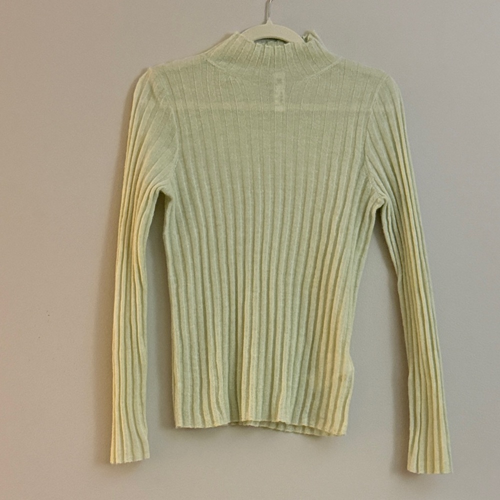 NWT Madewell Women’s Alpaca Blend Green Ribbed Mock Neck Sweater Size Medium